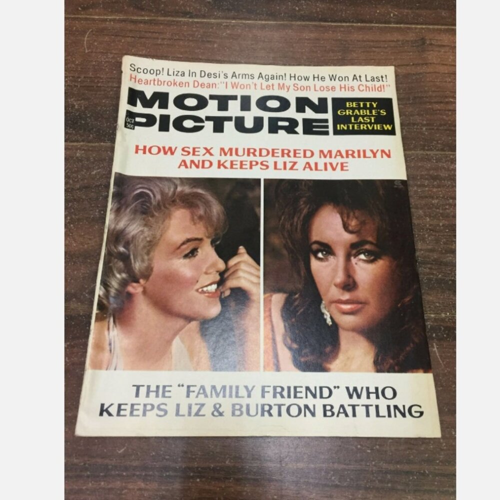 Vintage Motion Picture Magazine October 1973 Marilyn Monroe Elizabeth Taylor